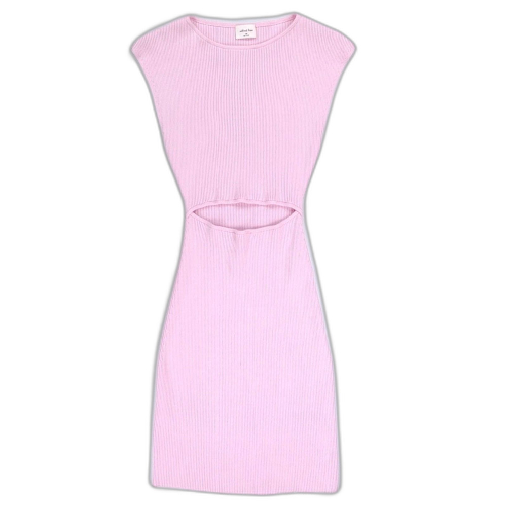 NEW Aritzia Wilfred Cut-out Knit Mini Dress Creamsickle Pink Barbie 90s y2k Glam